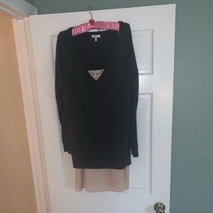 Joie Slip Dress with Attached Sweater